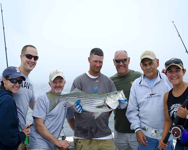 Group fishing together on Nantucket Sound